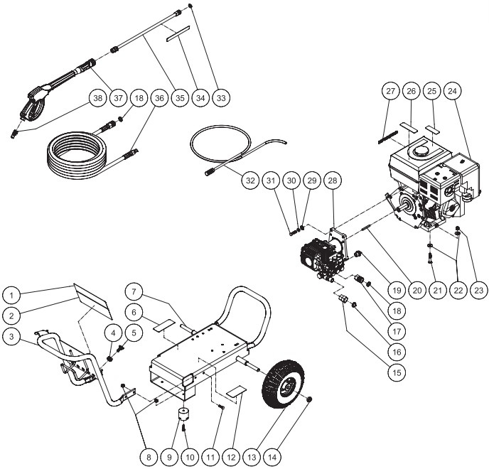 MITM GC-3003-0MHB pressure washer parts and manual